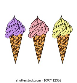 set of tasty ice cream