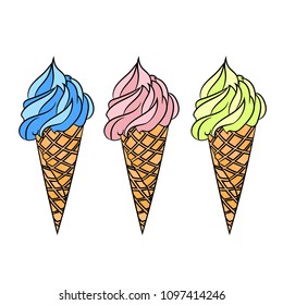 set of tasty ice cream