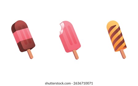 Set tasty ice cream collection	