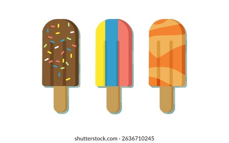 Set tasty ice cream collection	