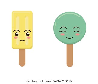 Set tasty ice cream collection	