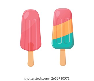Set tasty ice cream collection	