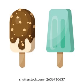 Set tasty ice cream collection	
