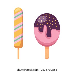 Set tasty ice cream collection	