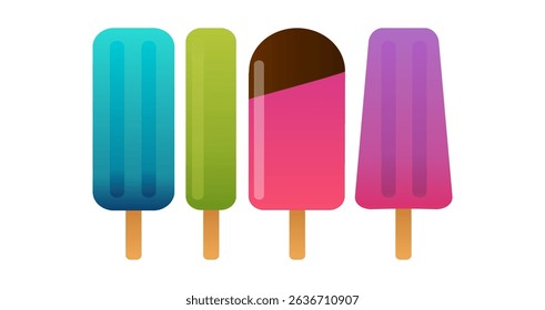Set tasty ice cream collection	