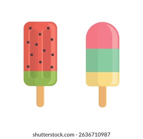 Set tasty ice cream collection	