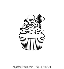 Set of tasty ice creams. Sweet summer delicacy sundaes,gelatos with different tasties,collection isolated ice-cream cones and popsicle with different topping.Vector illustration for web,design, print.
