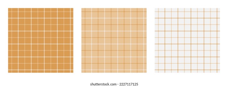 Set of tattersall plaid seamless surface pattern