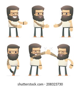set of tattoo artist character in different interactive  poses