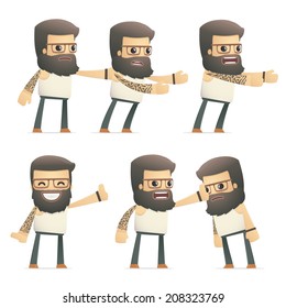 set of tattoo artist character in different interactive  poses
