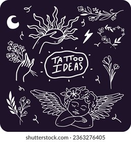 set of tattoo desing for templates