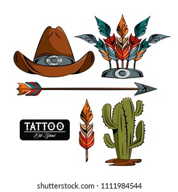 Set of tattoo drawings