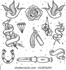 Set of tattoo element