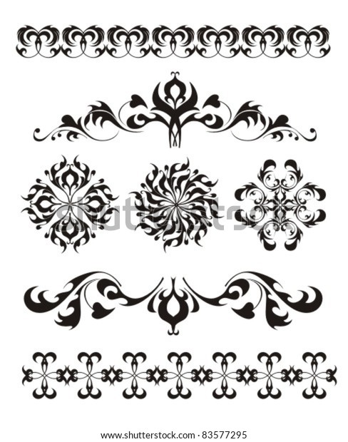 Set Tattoo Elements Stock Vector (Royalty Free) 83577295 | Shutterstock