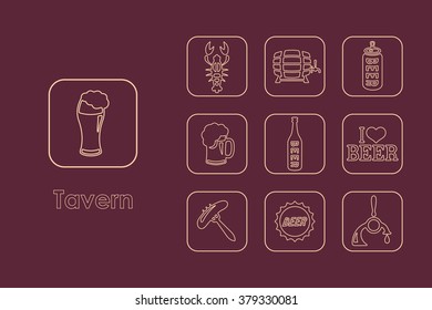 Set of tavern simple icons