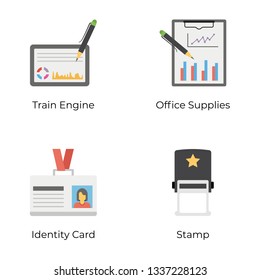 Set Of Tax Calculation Flat Icons