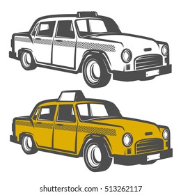 Set of taxi car for emblems,logo and design.