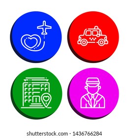 Set of taxi icons such as Travel, Taxi, Hotel, Chauffeur , taxi