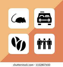  set. taxi, rat, cafe and businessman illustration for web and graphic design