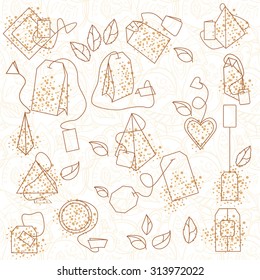 set of tea bags