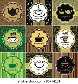 Set of Tea cards template. Vector Illustration