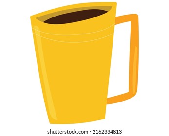 Set of Tea or Coffee Cups. Ceramic Crockery, Abstract Spots and Patterns. Cartoon Vector Illustration