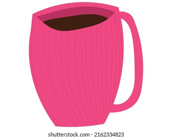 Conjunto de tazas de té o café. Vajilla de cerámica, puntos abstractos y patrones. Ilustración del vector de dibujos animados