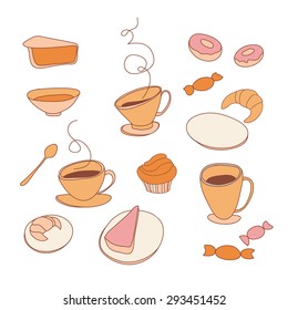 Set of tea and coffee things.