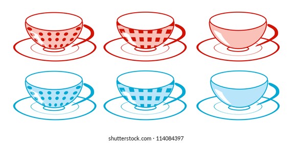 set of tea cup, vector illustration