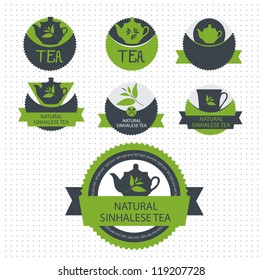 Set Of Tea Label. Vector