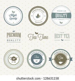 Set of tea labels