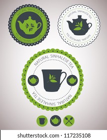 Set of tea lables. Vector