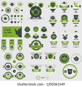 Set of tea lables. Vector
