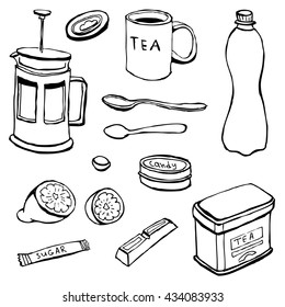 set of tea objects