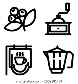 Set of tea thin line icons set isolated on white background.  