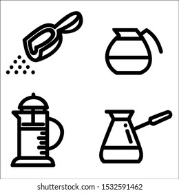 Set of tea thin line icons set isolated on white background.  