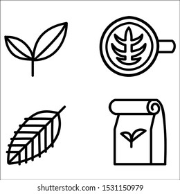 Set of Tea Vector Line Icons.