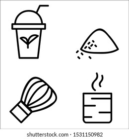 Set of Tea Vector Line Icons.