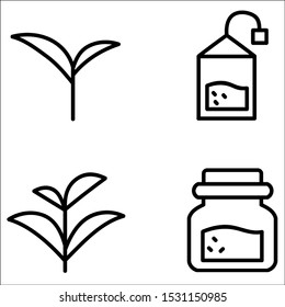 Set of Tea Vector Line Icons.