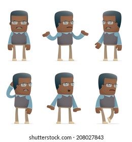 set of teacher character in different interactive  poses