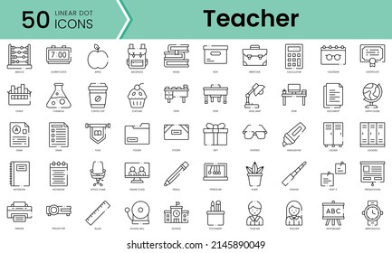 Set of teacher icons. Line art style icons bundle. vector illustration svg