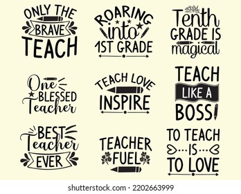 Set of teacher t-shirt design  file