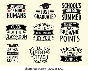 Set of teacher t-shirt design  file