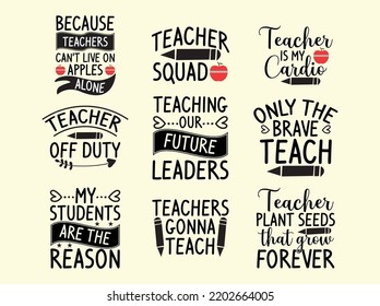 Set of teacher t-shirt design  file