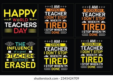 Set of teacher  typography t shirt, Teachers day t shirt bundle
