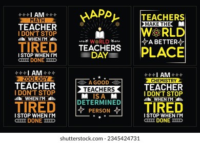 Set of teacher  typography t shirt, Teachers day t shirt bundle
