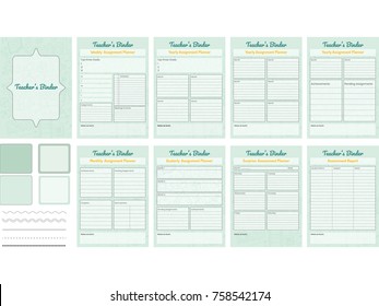 Set of Teacher's Binder or Lesson Planner.