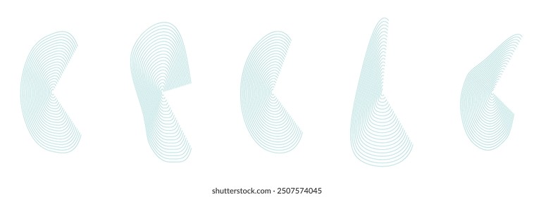 Set of teal colored amorphous shapes on a white background. Abstract vector elements for your design. Graphic for creativity.