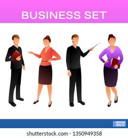 Set of team of people in business suits.