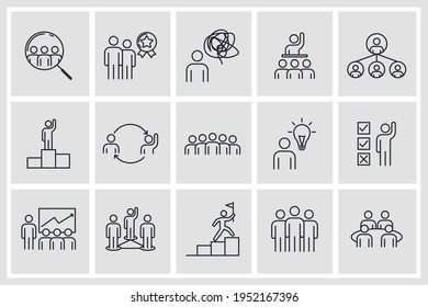 Set of Team Work icon. team building, work group and human resources pack symbol template for graphic and web design collection logo vector illustration
